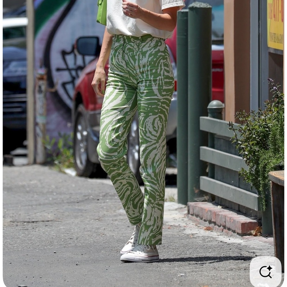 Green Patterned Women's Pants